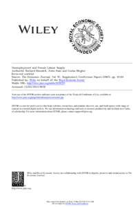 Unemployment and Female Labour Supply Author(s): Richard Blundell, John Ham and Costas Meghir Reviewed work(s): Source: The Economic Journal, Vol. 97, Supplement: Conference Papers (1987), ppPublished by: Wiley o