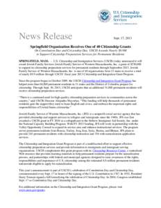 Office of Communications  News Release Sept. 17, 2013