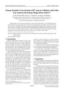 Plasma and Fusion Research: Regular Articles  Volume 6, Charge-Transfer Cross Sections of H+ Ions in Collisions with Noble Gas Atoms in the Energy Range below 4.0 keV∗)