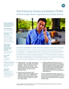 Total Enterprise Access and Mobility (TEAM) / VoWLAN (Single Mode) Integrated Voice and Data Solution: Brochure