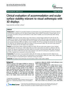 Optometry / Stereoscopy / Eye examination / Physical examination / Asthenopia / Presbyopia / Computer vision syndrome / Accommodation / 3D film / Ophthalmology / Vision / Medicine