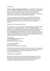 AVISO LEGAL Usted ha accedido a www.entornoumbrella.com , cuya extensión es titularidad de ENTORNO UMBRELLA ASESORES, S.L. El presente clausulado tiene como finalidad poner en su conocimiento la información que, en vir