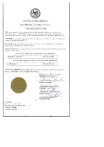 Certificate of Votes - New Mexico