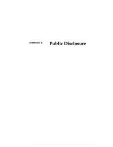 STANDARD X  Public Disclosure Task Force: Coordinator:  Shirley Ramsay, Director