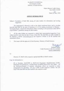 Government of India Ministry of Earth Sciences New Delhi, the May, 2018 G.S.R :- In exercise of the powers conferred by the proviso to article 309 of the