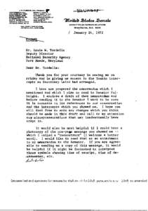 Memorandum from Carl Marcy to Dr. Louis Tordella; 24 Jan 1972