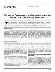 APPLICATION NOTE  1 TECHNICAL CONSIDERATIONS WHEN IMPLEMENTING LOCALTALK LINK ACCESS PROTOCOL