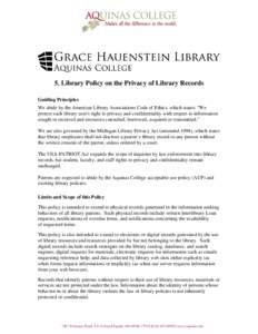 Microsoft Word - Grace Hauenstein Library Privacy Policy.doc