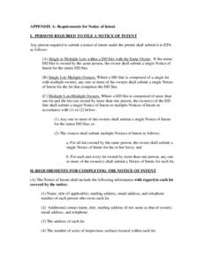 Appendix A – Requirements for Notice of Intent | Residual Designated Discharges in Milford, Bellingham, and Franklin, Massachusetts