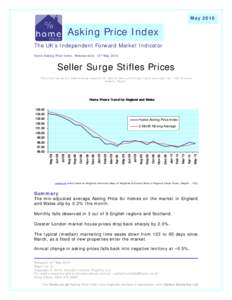 MayAsking Price Index The UK’s Independent Forward Market Indicator Home Asking Price Index. Release date: 12th May 2010