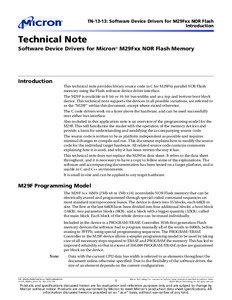 Software Device Drivers for Micron® M29Fxx NOR Flash Memory