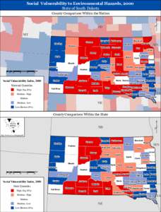 Social Vulnerability to Environmental Hazards, 2000 State of South Dakota County Comparison Within the Nation 