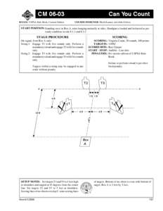 CM[removed]RULES: USPSA Rule Book, Current Edition Can You Count COURSE DESIGNER: Mark Ramsey and John Golson