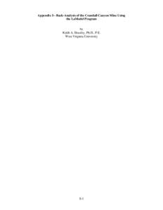 Mine Safety and Health Administration (MSHA) - Report of Investigation - Surface Mine Facility (Coal)  - Fatal Underground Coal Burst Accidents Occuring August 6 and 16, 2007 (Crandall Canyon) -   Appendix