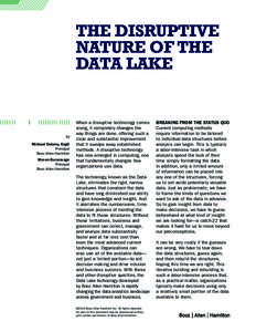 THE DISRUPTIVE NATURE OF THE DATA LAKE by Michael Delurey, EngD