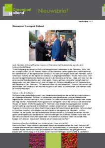 September[removed]Nieuwsbrief Greenport Holland Loek Hermans ontvangt Premier Azarov uit Oekraïne met Nederlandse agrofood en tuinbouwbedrijfsleven