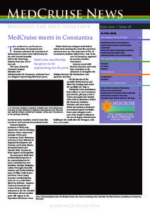 MedCruise News Bringing the Med together June 2010 | Issue 28 IN THIS ISSUE