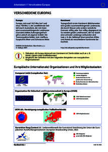 I 1 IB Europabildung Arbeitsblatt I/1 Verschiedene in der Schule Europas - KMK - Empfehlung