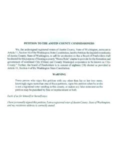 Asotin County, WA - Petition