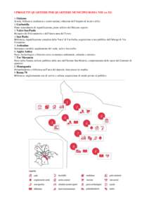 I PROGETTI QUARTIERE PER QUARTIERE MUNICIPIO ROMA VIII (ex XI) 1. Ostiense Scuola, biblioteca, mediateca e centro anziani, riduzione dell’impatto di locali e uffici 2. Garbatella Piano straordinario di riqualificazione