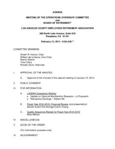 Operations & Oversight Committee Agenda[removed]