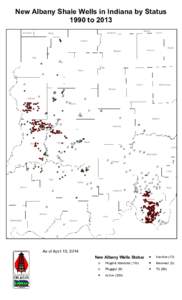 New Albany Shale Wells in Indiana by Status 1990 to 2013 Vermillion Marion