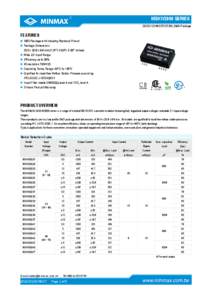 MSKW2000 SERIES DC/DC CONVERTER 5W, SMD-Package FEATURES ►SMD Package with Industry Standard Pinout ►Package Dimension: