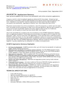 Microsoft Word - AVANTAApplicationGateway_FactSheet.doc