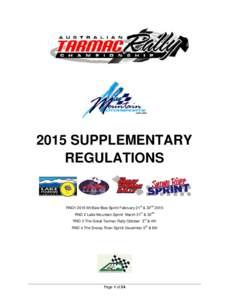 2015 SUPPLEMENTARY REGULATIONS st  nd