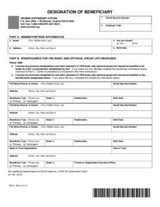 Designation of Beneficiary (VRS-2)