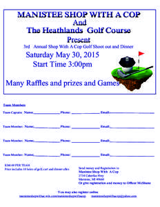 MANISTEE SHOP WITH A COP And The Heathlands Golf Course Present 3rd Annual Shop With A Cop Golf Shoot out and Dinner