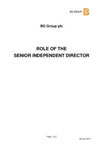 ROLE OF THE SENIOR INDEPENDENT DIRECTOR