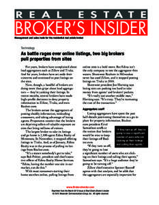 R E A L  E S T A T E BROKER’S INSIDER