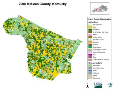 2008 McLean County, Kentucky  Land Cover Categories Agriculture  Pasture/Grass