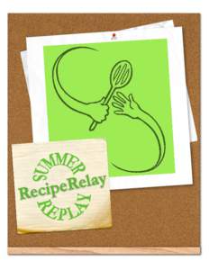Hello everyone! Welcome to the RecipeRelay Summer Replay. RecipeRelay started in the Summer of 2010, and to celebrate a whole year of tasty seasonal recipes we have