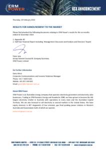 Environment / Dividend / Carbon tax / Electricity market / Oakey Power Station / Income statement / States and territories of Australia / Electric power / Neerabup Power Station