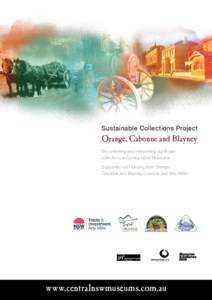Sustainable Collections Project  Orange, Cabonne and Blayney Documenting and interpreting significant collections in Central NSW Museums Supported with funding from Orange,