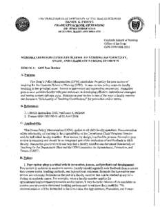 UNIFORMED SERVICES UNIVERSITY OF THE HEALTH SCIENCES DANIEL K. INOUYE GRADUATE SCHOOL OF NURSING 4301 JONES BRIDGE ROAD BETHESDA, MARYLAND[removed] ,