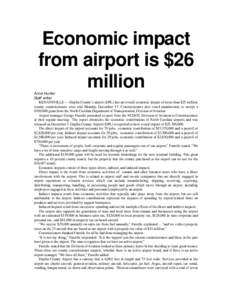 Economic impact from airport is $26 million