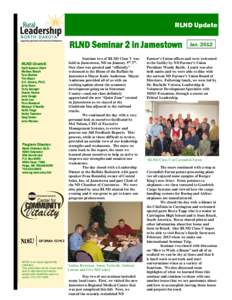 RLND Update  RLND Seminar 2 in Jamestown RLND Council: April Jepson: Chair Melissa Beach