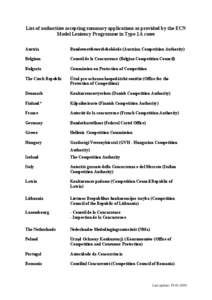 Public administration / Germany / Competition law / Autorité de la concurrence / Federal Cartel Office / Comisión Nacional de la Competencia / Office of Fair Trading / Autoridade da Concorrência / Netherlands Competition Authority / Government / Economy of the European Union / European Competition Network