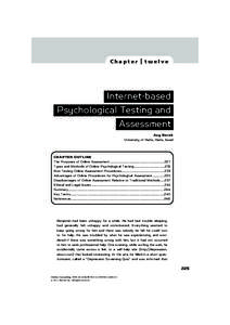 Chapter | twelve  Internet-based Psychological Testing and Assessment Azy Barak