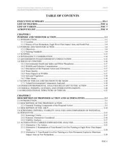 Draft Environmental Impact Statement for Resumption of Year-Round Firing Opportunities at Fort Richardson, AK DRAFT  TABLE OF CONTENTS