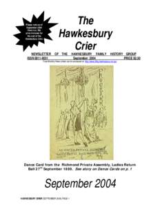 Town crier / Waltz / Hawkesbury /  Ontario / Dance / Suburbs of Sydney / Entertainment / Hawkesbury River / City of Hawkesbury