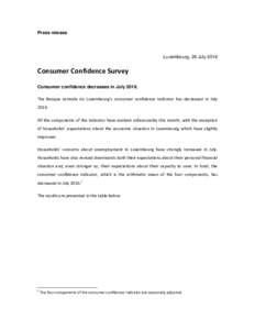 Microsoft Word - PR - Consumer Confidence - July 2016