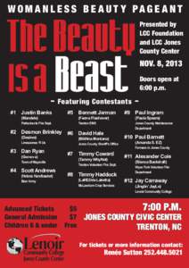 Woma nless Be aut y Page a nt Presented by LCC Foundation and LCC Jones County Center