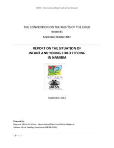 IBFAN – International Baby Food Action Network  THE CONVENTION ON THE RIGHTS OF THE CHILD Session 61 September-October 2012