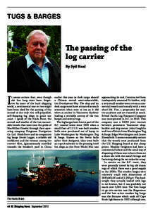 tugs & barges  The passing of the log carrier By Syd Heal