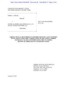 Case 1:09-cv[removed]PGG-MHD Document 62  Filed[removed]Page 1 of 45 UNITED STATES DISTRICT COURT SOUTHERN DISTRICT OF NEW YORK