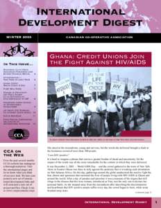 International Development Digest WINTER 2003 In This Issue...
